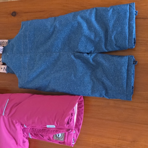 Souris Mini 9-12 Months NEW Pink Hooded‎ Jacket and Blue Overalls Snowsuit Set - Picture 10 of 11